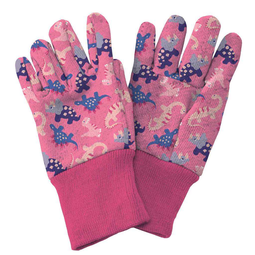 Kent & Stowe kids dinosaur pink gardening gloves