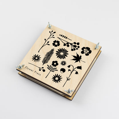 Large flower press for children with flowers silhouette design 