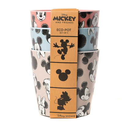 Mickey and Minnie Mouse Eco-Pots Set of 3 for children
