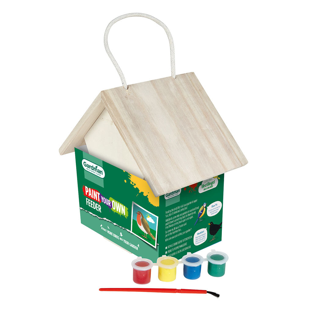 This is a great wooden bird feeder for children to decorate and attract birds to any garden.
