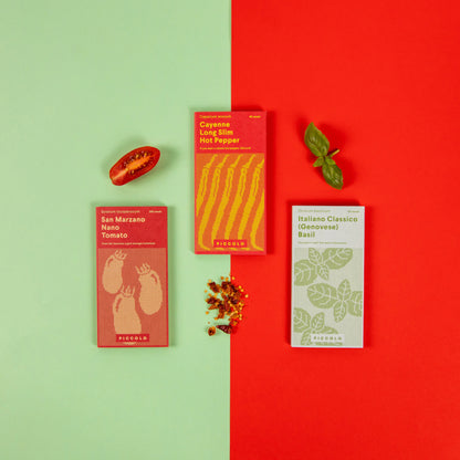 Piccolo Tomato Sauce Seed Collection packets