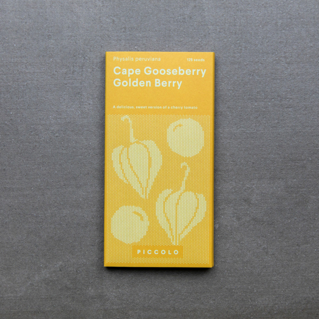 Packet of cape gooseberry seeds contained on the Unusual Fruit seed collection for children